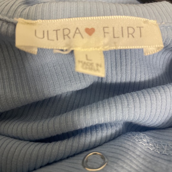 ultra flirt Junior light blue polo shirt  Large - Picture 3 of 7